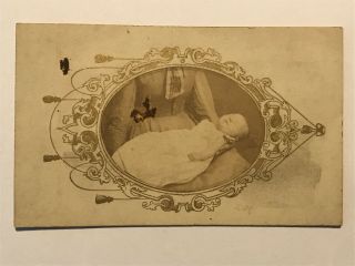 Rare Antique Post Mortem Child In Mother’s Arms Frame Civil War Cdv Photo