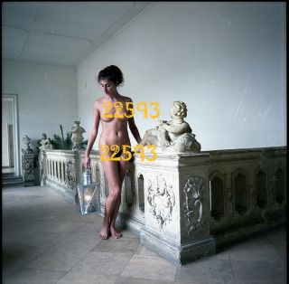 Nude Girl W Huge Lamp,  Vintage Fine Art Negative,  1970 