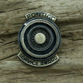 Rare Pontiac Vintage Sterling Silver Service Award Pin Screwback (g3)
