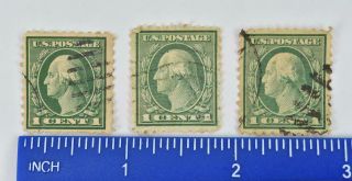 Offset Print 1912 / 1922 Green George Washington Rare Stamp - All Three Stamps