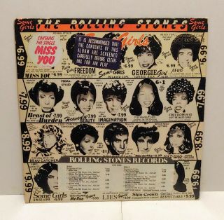 Rolling Stones Some Girls Lp 1978 Banned Cover 3 Hype Stickers Rare Promo 39108