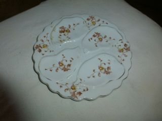 Small Antique Oyster Plate - Porcelain " Ls&s Carlsbad,  Austria "
