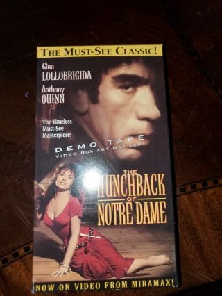 Rare The Hunchback Of Notre Dame Vhs Demo Tape Gina Lollobrigida Anthony Quinn