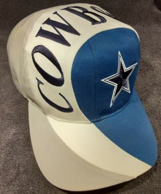 Vintage Nfl Dallas Cowboys Hat 1980s Blue/white/gray Rare Adjustable Sports Cap