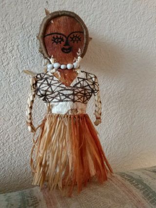 Vintage Handmade Black Carribean/african 9 1/2 " Folk Art Doll