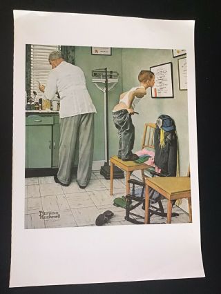 Vintage “at The Doctor’s Office” Norman Rockwell Print 11”x16”