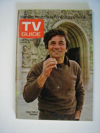 Chicago Apr 20 Tv Guide 1974 Columbo Peter Falk Richard Roundtree Shaft Asimov