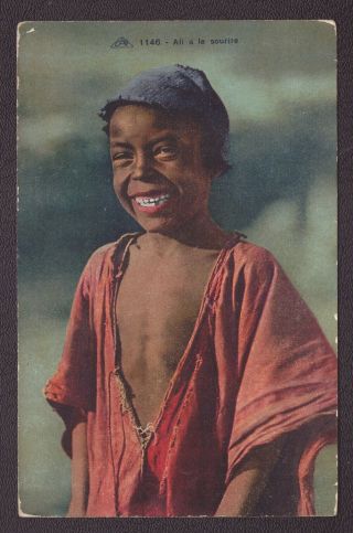 Old Antique Photo Postcard African Natives Adorable Little Baby Boy Small Child