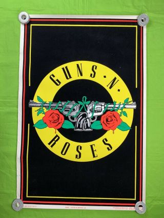 Rare Guns N Roses Poster Black Light - Velvet Poster 1989 Neon 35x23