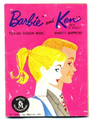 1961 Mattel Barbie And Ken Doll Fashion Booklet Japan Pink