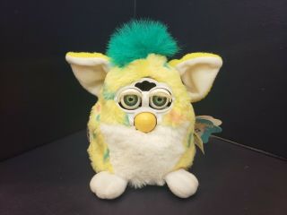 Vintage Rare 1999 Furby Babies Yellow Spotted Furby With Tag