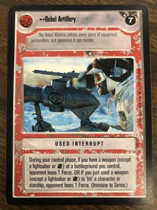 Star Wars Ccg Coruscant Rebel Artillery Rare Card