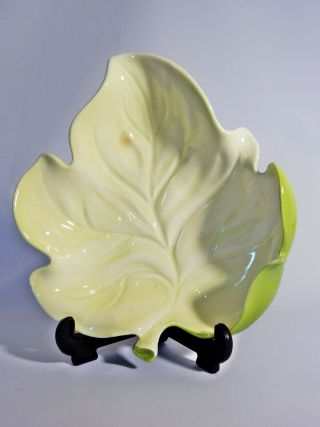 Antique Art Deco Carlton Ware Green Leaf Shape Bowl Plate Dish Carltonware