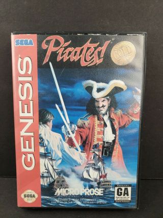 Pirates Gold (sega Genesis,  1993) Authentic Game Cartridge With Case Rare