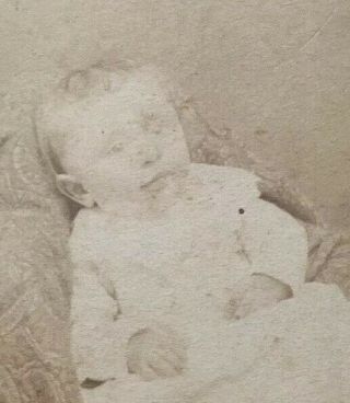 Authentic Antique Vintage Post Mortem 4” CDV Photo Of Infant Baby Child Boy Girl 3