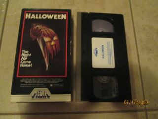 Halloween Media 1978 Rare Ist Issue White Strip 1981 Vhs