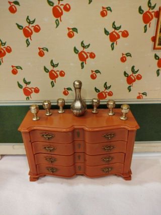 Marx Little Hostess Block Front Chest Of Drawers Miniature Dollhouse Furniture