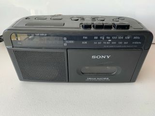 Vintage Sony Icf - C610 Dream Machine Am/fm Cassette Clock Radio.