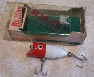 Vintage Heddon Tiny Lucky 13 Lure 8/15/20p 1 - 7/8 " Red White