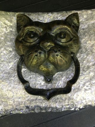 Black Cat Antique Cast Iron Authentic Traditional English Style Door Knocker