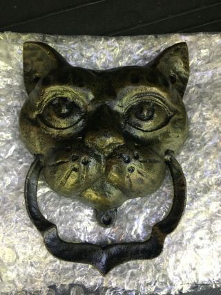 Black Cat Antique Cast Iron Authentic Traditional English Style Door Knocker 3