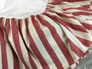Ralph Lauren Belle Harbor King Bedskirt Dust Ruffle Red Patriotic Striped Rare