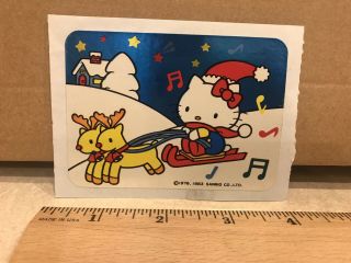 Vintage Rare 1976 Sanrio Hello Kitty Christmas Sleigh Sticker Pre - Owned