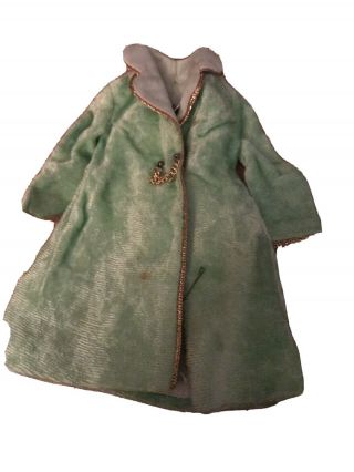 Vintage Barbie Green Velvet Coat With The Tag See Discription