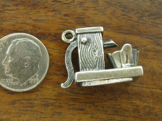 Vintage Sterling Silver Antique 3d Water Well Pump & Bucket Pendant Charm