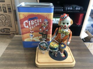 Fossil Wind - Up Circus Clown With Pocket Watch Le - 9491 Rare Unworn With Tags