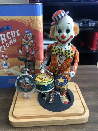 Fossil Wind - up Circus Clown with Pocket watch LE - 9491 RARE UNWORN With Tags 2