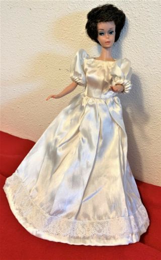 Vintage Barbie Clothes - White Satin Wedding Gown - Barbie Not