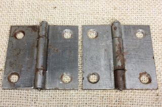 2 Old Cabinet Door Hinges Shutter Steel 2 X 2” Vintage Removable Pin