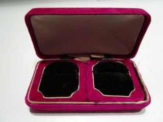 Rare 2 Ring Double Pink Tri - Color Velvet Jewelry Box Antique Vintage Vtg Unique