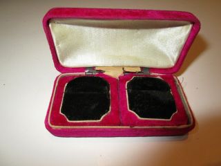 Rare 2 Ring Double Pink Tri - Color Velvet Jewelry Box Antique Vintage VTG Unique 2