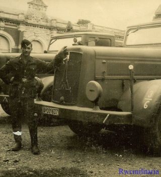 Port.  Photo: Rare German Elite Kraftfahrkorps Soldier W/ Magrius L145 Lkw Truck