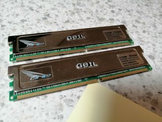 GEIL ONE DIMM RAM 512MB x2 PC3200 DDR400 DDR600 - GOS1GB3200DC - RARE RAM 3