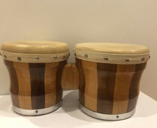 Rare Vintage 1950s - 1960s Bongo Drums Musical Instrument.