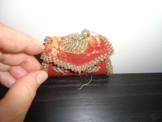 Antique Victorian Era Iroquois Indian Pictorial 3d Beaded Whimsey Purse