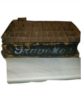 Very Rare Vintage 1940’s Grapette Wood Soda Pop Crate 30 Dividers Camden,  Ar