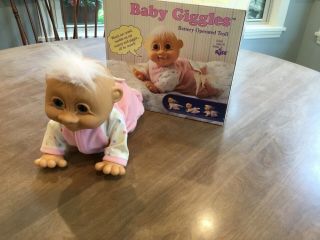 Vintage Russ Troll Doll - Baby Giggles Crawling Baby