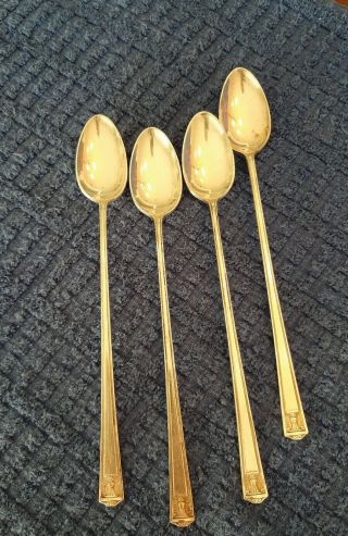 Vintage Holmes And Edwards Iced Tea Spoons (4) Plate