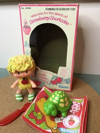 Vintage 1980 Strawberry Shortcake Friend Apple Dumplin’ W/teatime Turtle