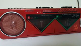 RARE Sony CFS - W50 AM/FM radio dual cassette player PARTS/REPAIR 2