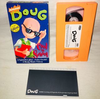 Doug Cool In School Vhs Tape W/ Insert Very Rare Nickelodeon Cartoon Funnie