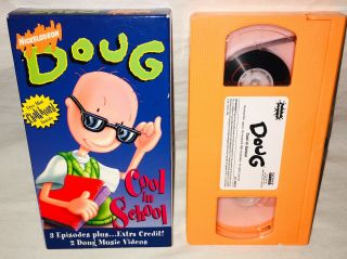 Doug Cool in School VHS Tape W/ Insert VERY RARE Nickelodeon Cartoon Funnie 2