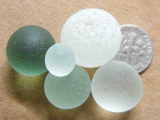 5 Xs - L Codd White Teal Green 0.  84oz Jq Rare Seaham English Sea Glass