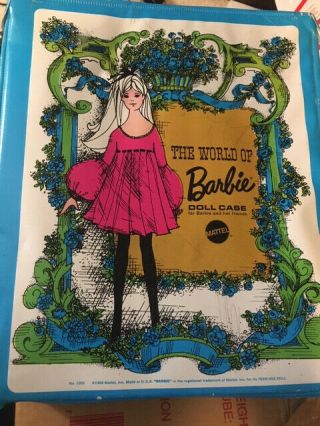 Vintage 1968 The World Of Barbie Doll Case with Barbie,  Ken dolls and clothes 3