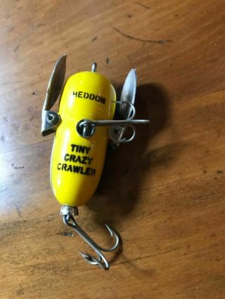 Heddon Bass Lure Vintage Tiny Crazy Crawler Yellow Hornet