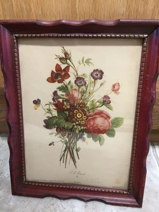 Set Of 3 Vintage Floral Framed Prints Signed Jean Louis Prevost 2
